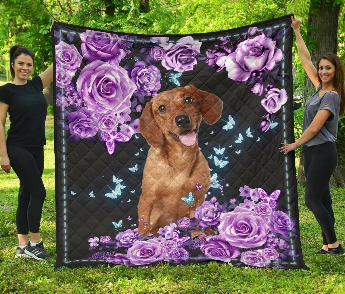 dachshund-feel-like-butterfly-in-mind-awesome-myt310-quilt