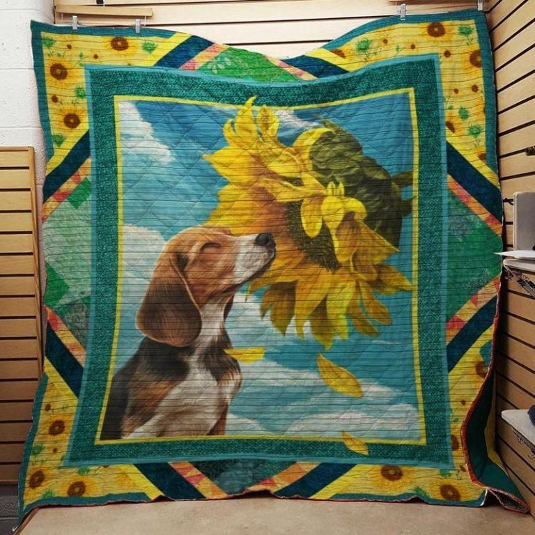 beagle-sunflower-love-dmlt311-quilt