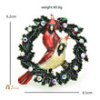 Birds Flower Wreath Brooches 2-color Enamel Beauty Brooch Pin 2