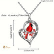 Creative Heart Shaped Cardinal Pendant Necklace 7