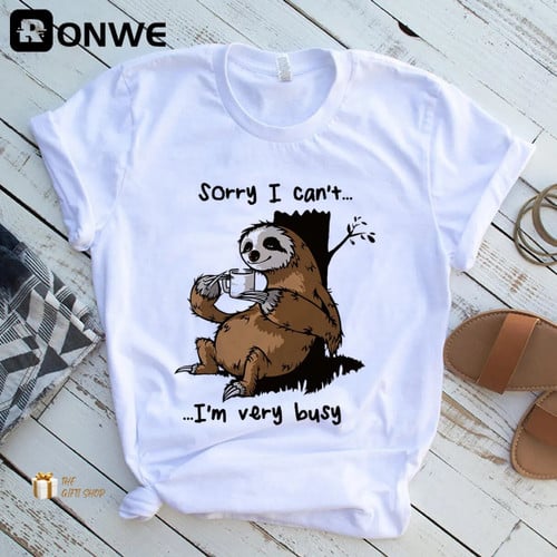 Sloth Funny T-shirt Vintage Tops 1