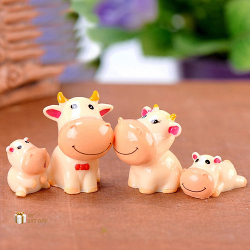 4PCS Cow Family Model Figurine Home Decoration Accessories 7
