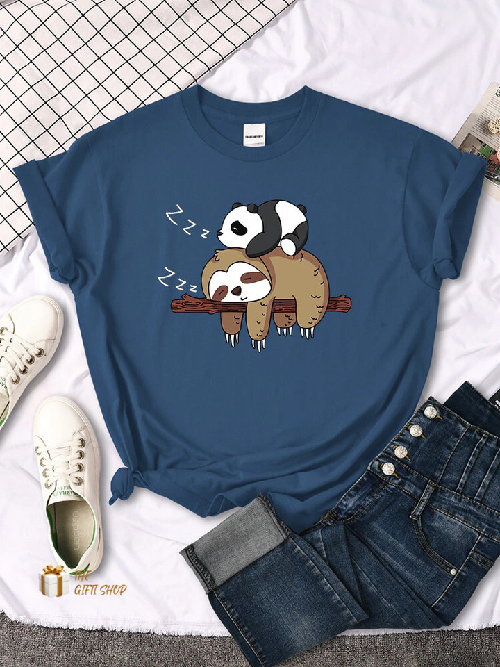 Panda Lying On A Sloth Printed 1