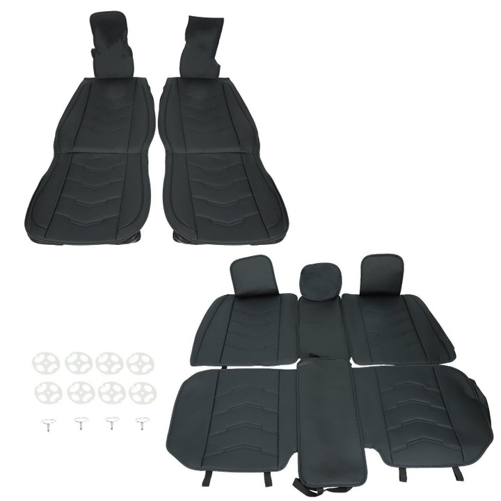 For Honda Accord Civic Cr-V 9Pcs Front+Rear Car Suv Pu Leather 5-Seat Cover Set

