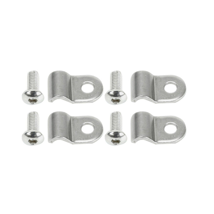 8X Stainless Steel 3/16" Brake Line Clamps Clips W/ Screws Street Rod Dune Buggy 
