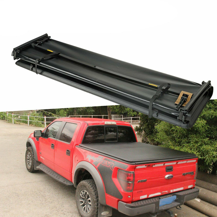 4-Fold Soft Tonneau Cover 5.5Ft Truck Bed For 2014-20 Toyota Tundra Sr5 Crew Cab 
