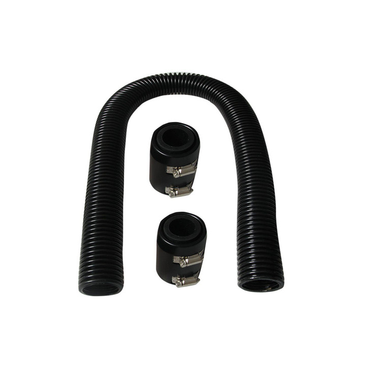 Black 36" Flexible Stainless Steel Upper Or Lower Radiator Hose Kit+2 X Caps New 
