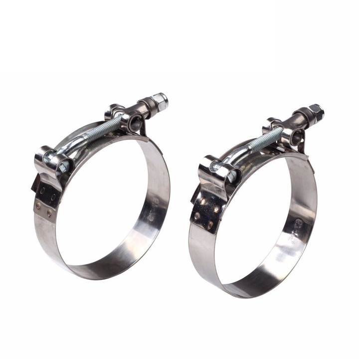 2 Pcs 301 Stainless Steel T Bolt Clamps Id 2.5" Inch 63Mm 60Mm - 68Mm 
