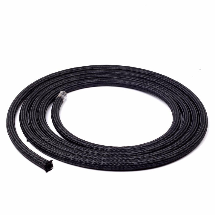 20 Feet An8 Nylon And Stainless Steel Braided Fuel Oil Gas Line Hose Black 
