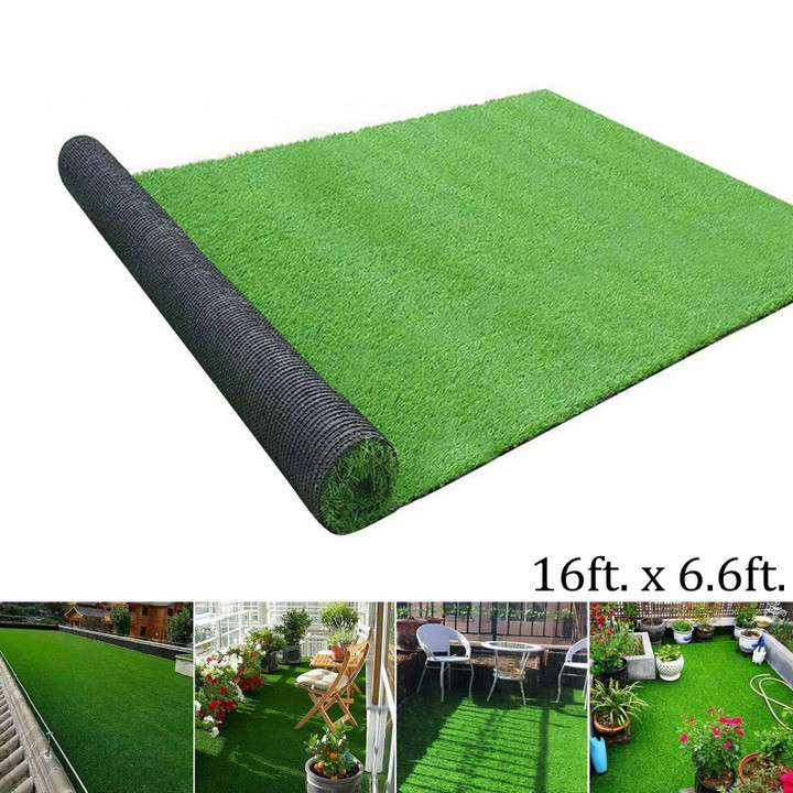 16X6.6 Ft Artificial Grass Mat Synthetic Landscape Fake Lawn Pet Dog Turf Garden 
