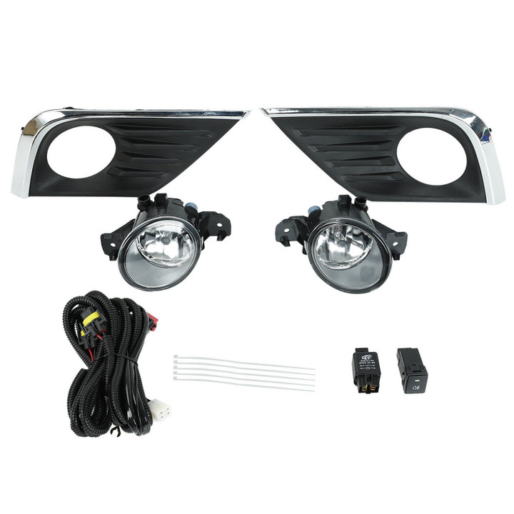 Clear Lens Bumper Driving Fog Light Lamp W/Bezel+Switch For 16-18 Nissan Altima