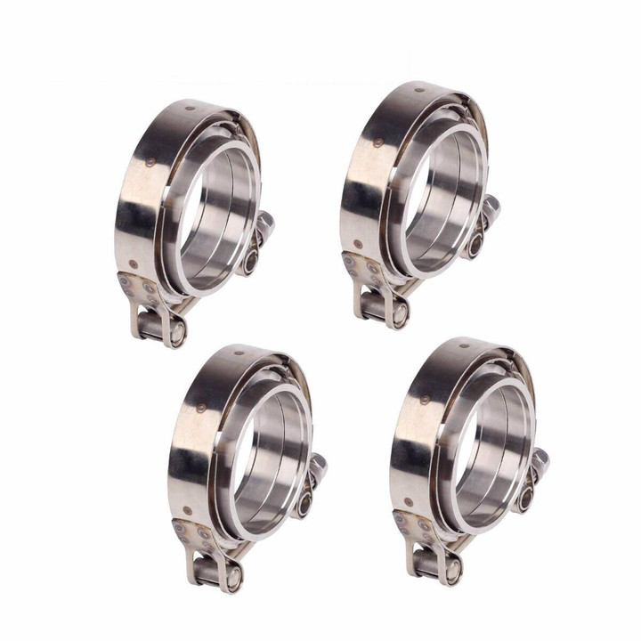 4Pcs 2.5��/63Mm Stainless V-Band Clamp+Flange Turbo Pipe Wastegate Exhaust 2.5'' 
