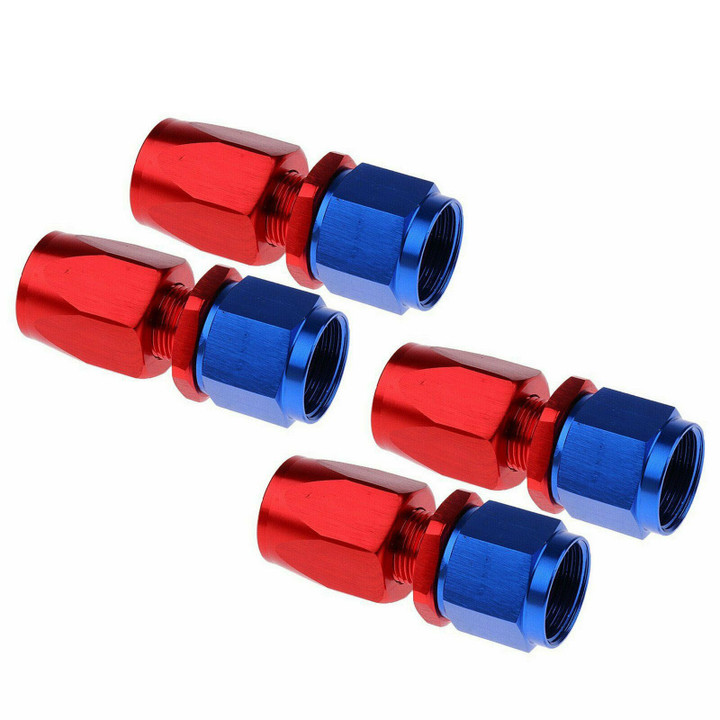 4Pcs 4/6/8/10/12 An Straight Swivel Hose End Fitting Adaptor For Fuel Oil Hose 
