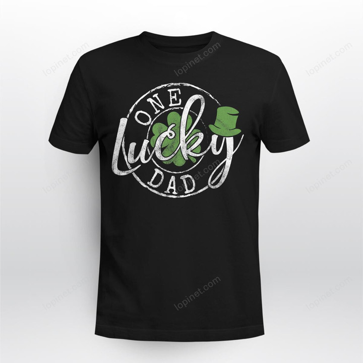 One Lucky Dad Funny Father Irish Clovers St Patrick_s Day