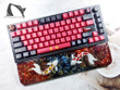 Koi fish resin wrist rest Handmade ,black red color, Keyboard Wrist Rest-Artisan Keycap- gifts for him- Unique Gift for him/her