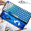 Koi fish resin wrist rest Handmade ,black blue color, Keyboard Wrist Rest-Artisan Keycap- gifts for him- Unique Gift for him/her