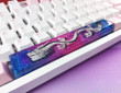 White dragon Spacebar Resin handmade OEM,SA -Artisan Keycap - pink blue keycap
