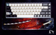Sword resin wrist rest Handmade, Black and Red, Keyboard Wrist Rest-Artisan Keycap- gifts for him- Unique Gift for him/her