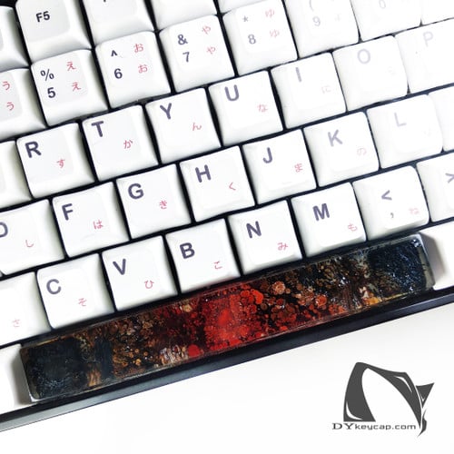 Spacebar Artisan Keycaps, Black Red color keycap, sale off Custom Color Keycap, spacebar custom, black keycap, white keycap