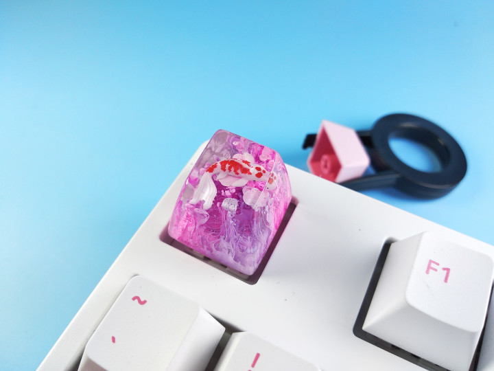 Koi keycap for cherry MX keyboard, SA profile keycap, Koi Keycap artisan, artisan keycaps