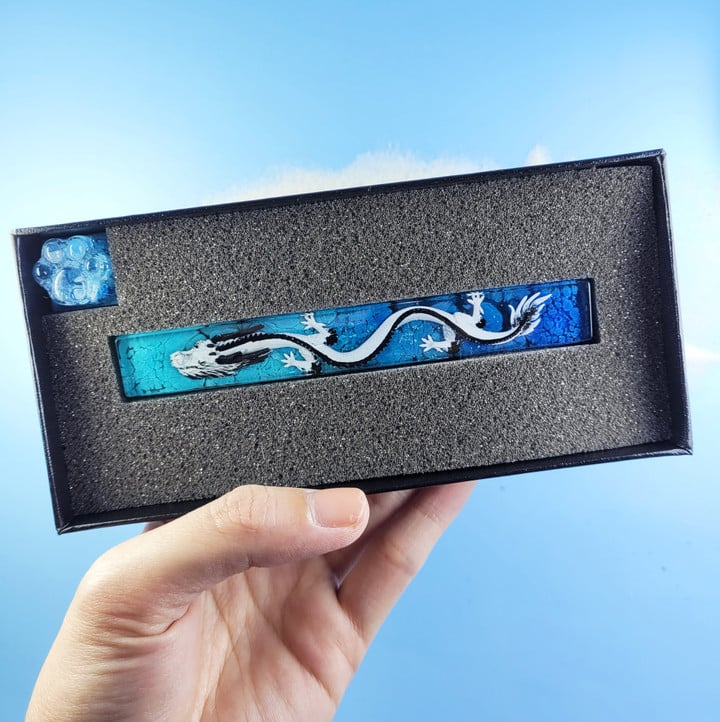 Blue Dragon Spacebar Resin handmade OEM,SA -Artisan Keycap - Gift