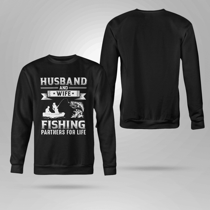 Husband and Wife fishing partners for life | Crewneck Sweatshirt