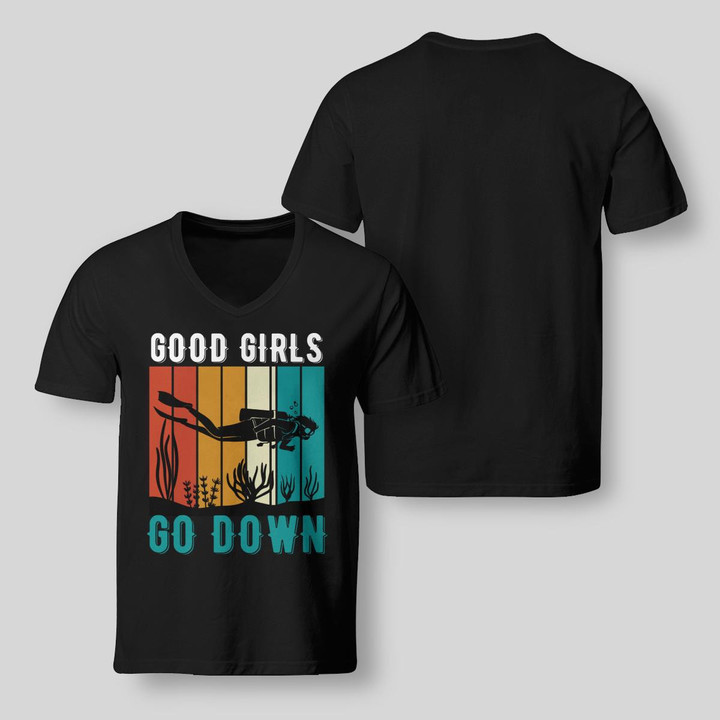 GOOD GIRLS GO DOWN | V-NECK T-SHIRT