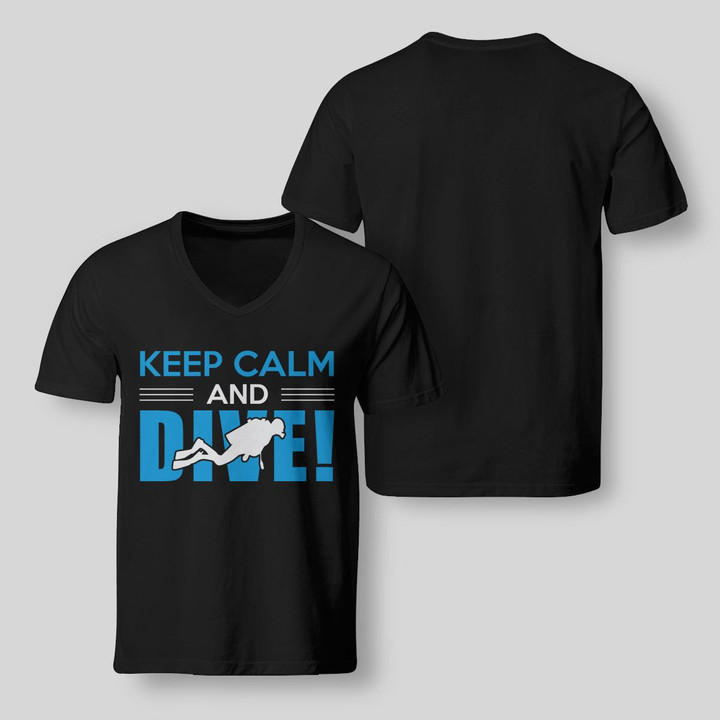 KEEP CALM AND DIVE | V-NECK T-SHIRT