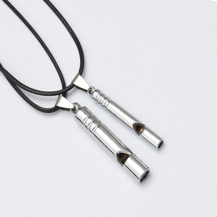 Titanium Emergency Whistle Loud Portable Keychain Necklace Whistle EDC Keyring for Emergency Survival Outdoor Hiking Camping