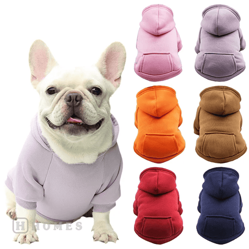 Soft Dog Winter Hooded Sweatshirt Pet Coat Puppy Jacket for Small Medium Dogs French Bulldog Coat Chihuahua Yorkie Pet Costume