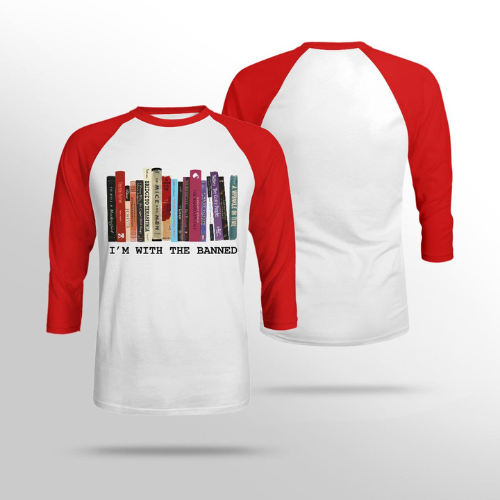 Reading - I'm with the banned - 3/4 Sleeve Raglan Tee