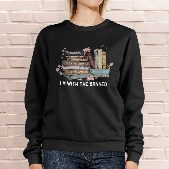 RHP0004 Reading - I'm With The Banned, Banned Books Shirt, Unisex Super Soft Premium Graphic T-Shirt, Reading Shirt, Librarian Shirt, Teacher Gift, Bookish