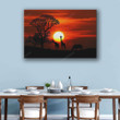 Sunset Of Africa Painting Canvas -  African Canvas Print, 1 Panel Canvas Art, Wall Decor For Living Room