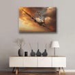 Spitfire Dusk Airplane Print Painting Canvas - Canvas Print, Canvas Art, Wall Decor For Living Room