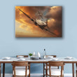 Spitfire Dusk Airplane Print Painting Canvas - Canvas Print, Canvas Art, Wall Decor For Living Room