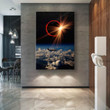 Airplane Eclipse Painting Canvas - Canvas Art, Canvas Wall Decor, Wall Art, Home Decor