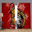 Ottawa Senators Grunge Window Curtains - Canadian Hockey Club Blue Blackout Curtains, Living Room Curtains For Window