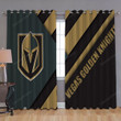 Vegas Golden Knights Window Curtains - Nhl Gray Abstraction Lines Blackout Curtains, Living Room Curtains For Window