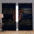 Tampa Bay Lightning Window Curtains - Fire Nhl Blue And White Lines Blackout Curtains, Living Room Curtains For Window