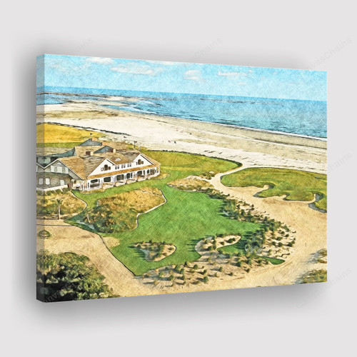 Kiawah Island Golf Resort Pencil Sketch Art Painting Canvas -  Canvas Print, Canvas Art, Wall Decor For Living Room