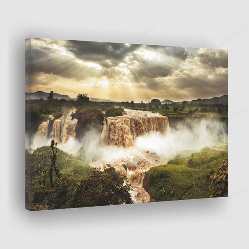 Blue Nile Falls In Ethiopia Painting Canvas - Canvas Print, Canvas Art, Wall Decor