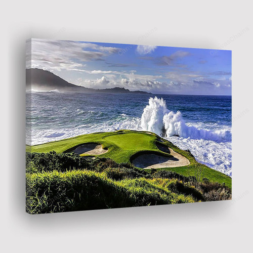 100 Years Of Pebble Beach, Ocean Golf Painting Canvas -� Canvas Print, Canvas Art, Wall Decor For Living Room