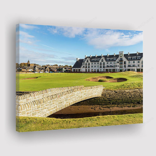18Th Hole At Carnoustie Golf Links Painting Canvas - Canvas Print, Canvas Art, Wall Decor For Living Room