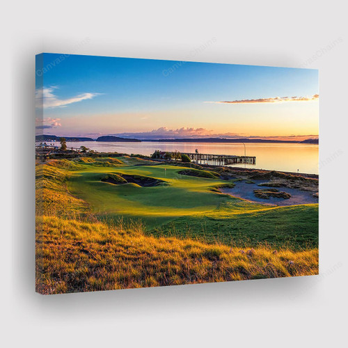 17 At Chambers Bay Golf Course Painting Canvas - Canvas Print, Canvas Art, Wall Decor For Living Room