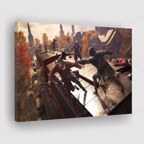 Chasing The Killer On The Train Carriage Assassin'S Creed Painting Canvas - Canvas Print, Canvas Art, Wall Decor For Living Room