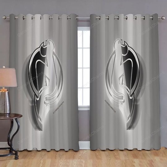 New Jersey Devils Window Curtains - American Hockey Club 3D Blackout Curtains, Living Room Curtains For Window