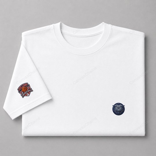 049 Georgetown Hoyas Embroidered Logo Puff Embroidered Logo T-Shirt - Unisex Short Sleeve Tee