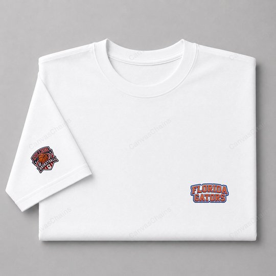044 Florida Gators Embroidered Logo Puff Embroidered Logo T-Shirt - Unisex Short Sleeve Tee