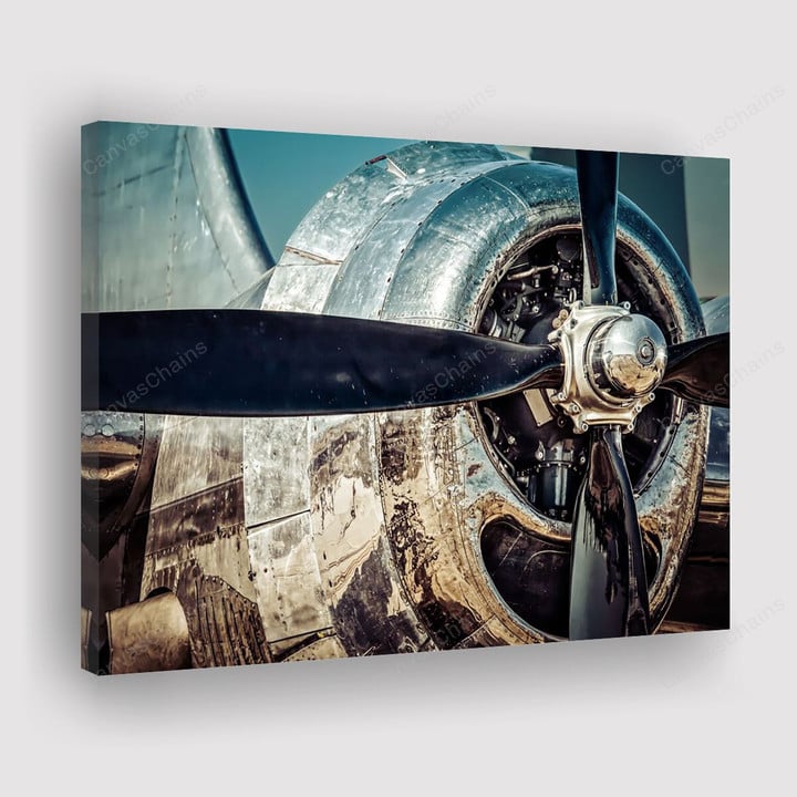 Wwii Airplane Propeller Painting Canvas - Canvas Print, Canvas Art, Wall Decor For Living Room