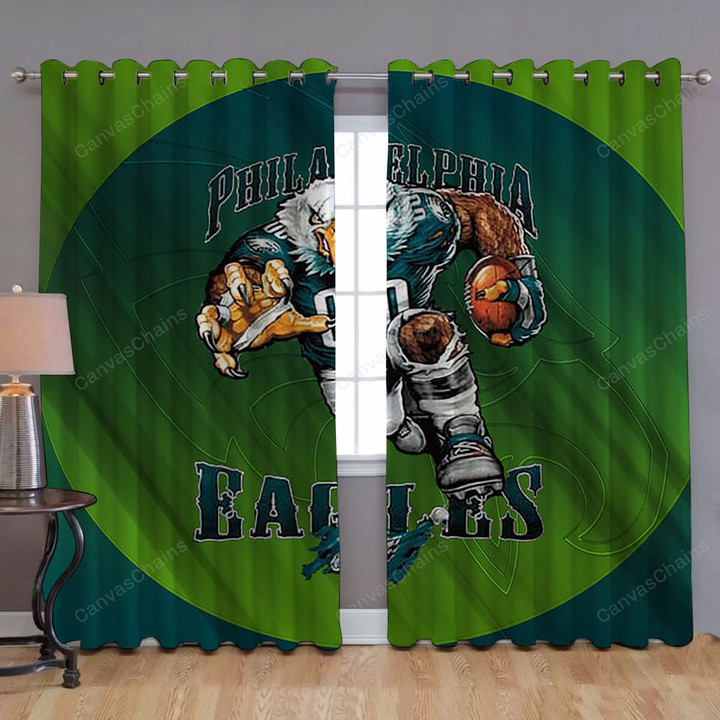Philadelphia Eagle Window Curtains - Football Esports Blackout Curtains, Living Room Curtains For Window